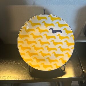 kate spade Yellow and Blue Dachshund Plate with Stand